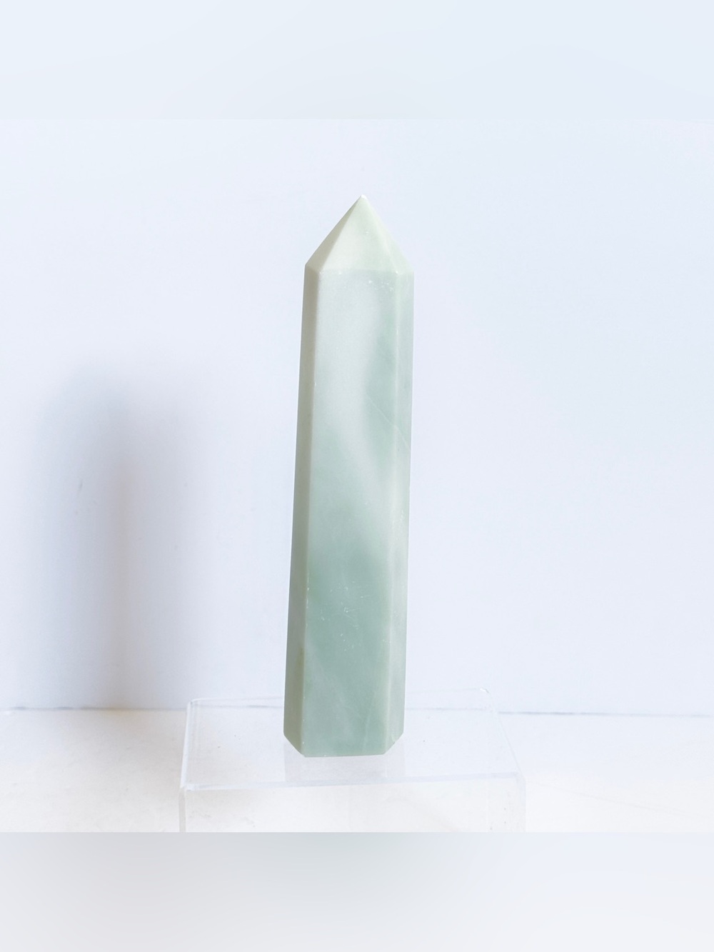 Large Green Aventurine Tower Obelisk – 6 Sided Crystal Point 8” 598g